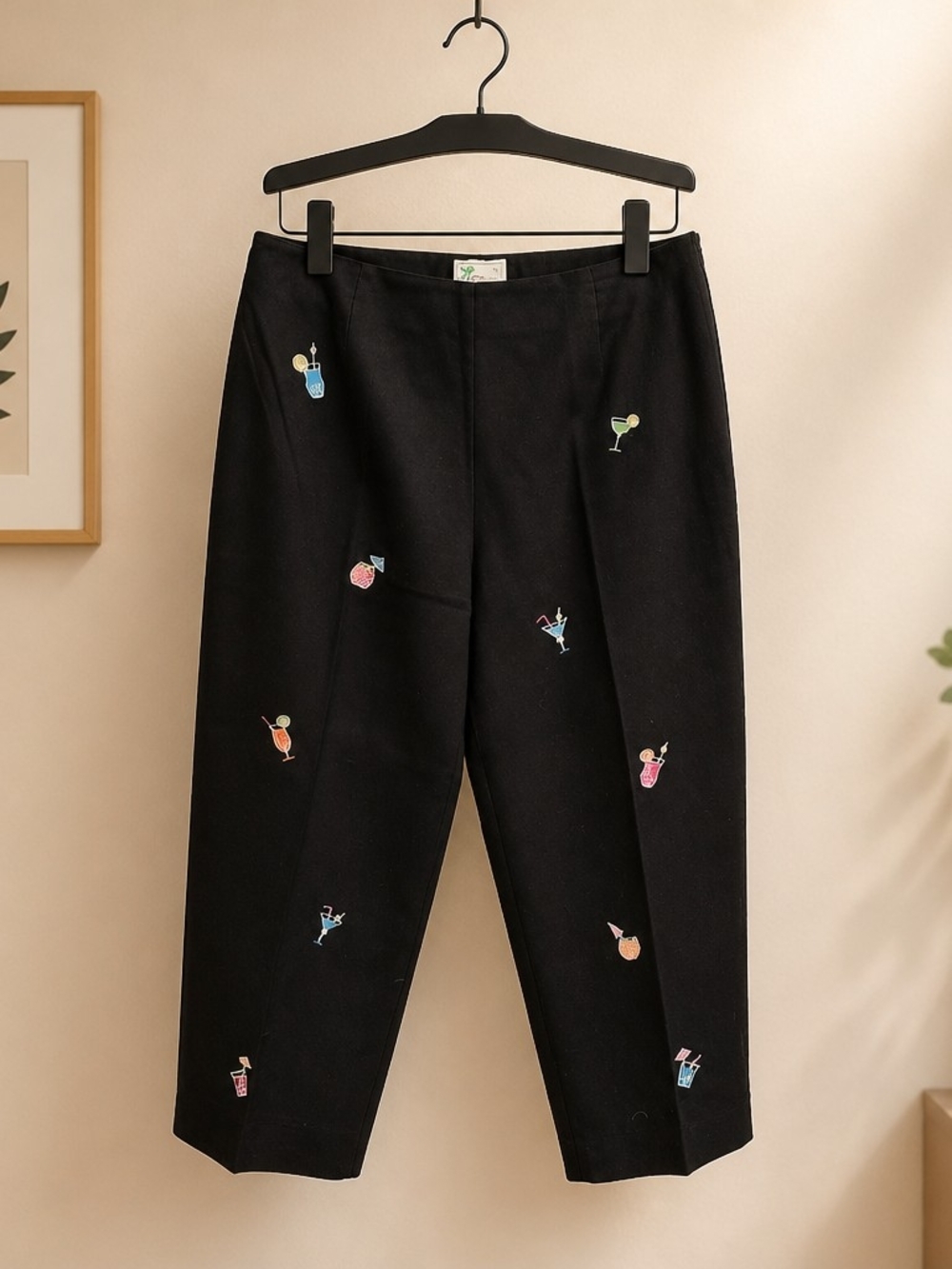 Bamboo Traders Black Cocktail Embroidered Pants